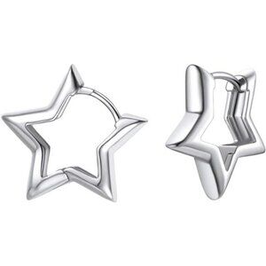 Small Star Hoop Earrings Gold Plated Huggie Earrings Hypoallergenic Gift for Her